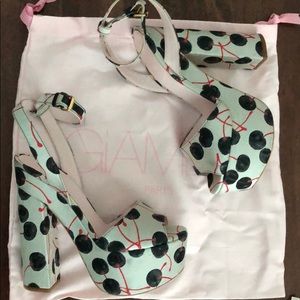Giambattista Valli Cherry Print Platforms